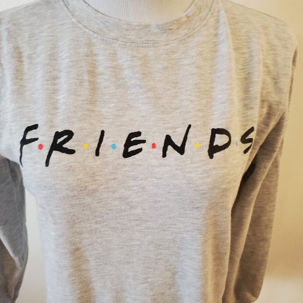 love tribe Grey Friends Crew Neck Warm Fleece Sweater Juniors Size Small EUC - Picture 2 of 4